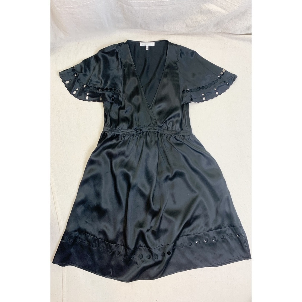 See by Chloe Black Silk Cutwork Detail Dress